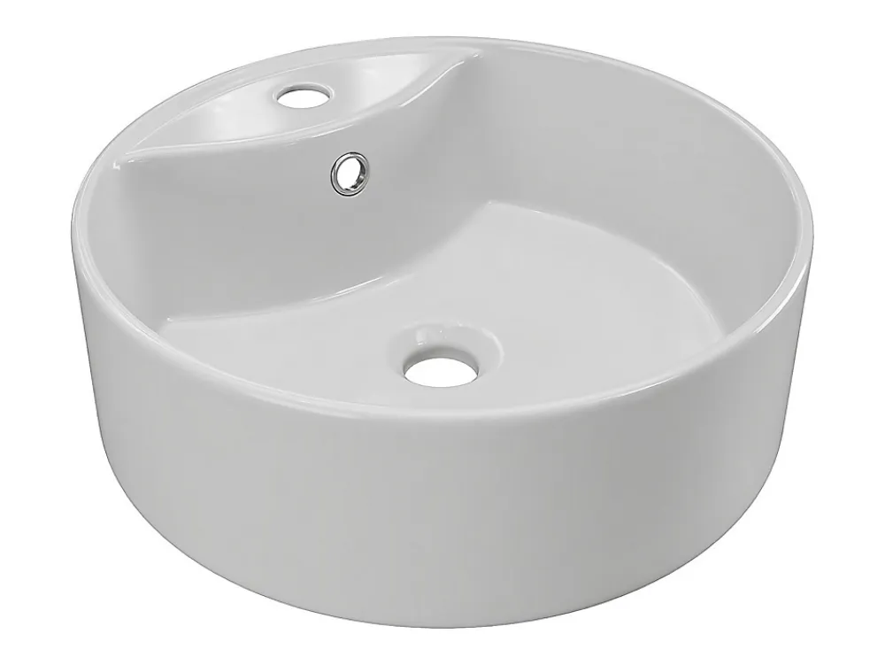 Vente-unique Meuble de salle de bain suspendu avec vasque ronde - Coloris naturel - 100 cm - PURNAL