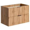 Furnidea Meuble de salle de bain suspendu sous lavabo ADEL CHÊNE 80 cm