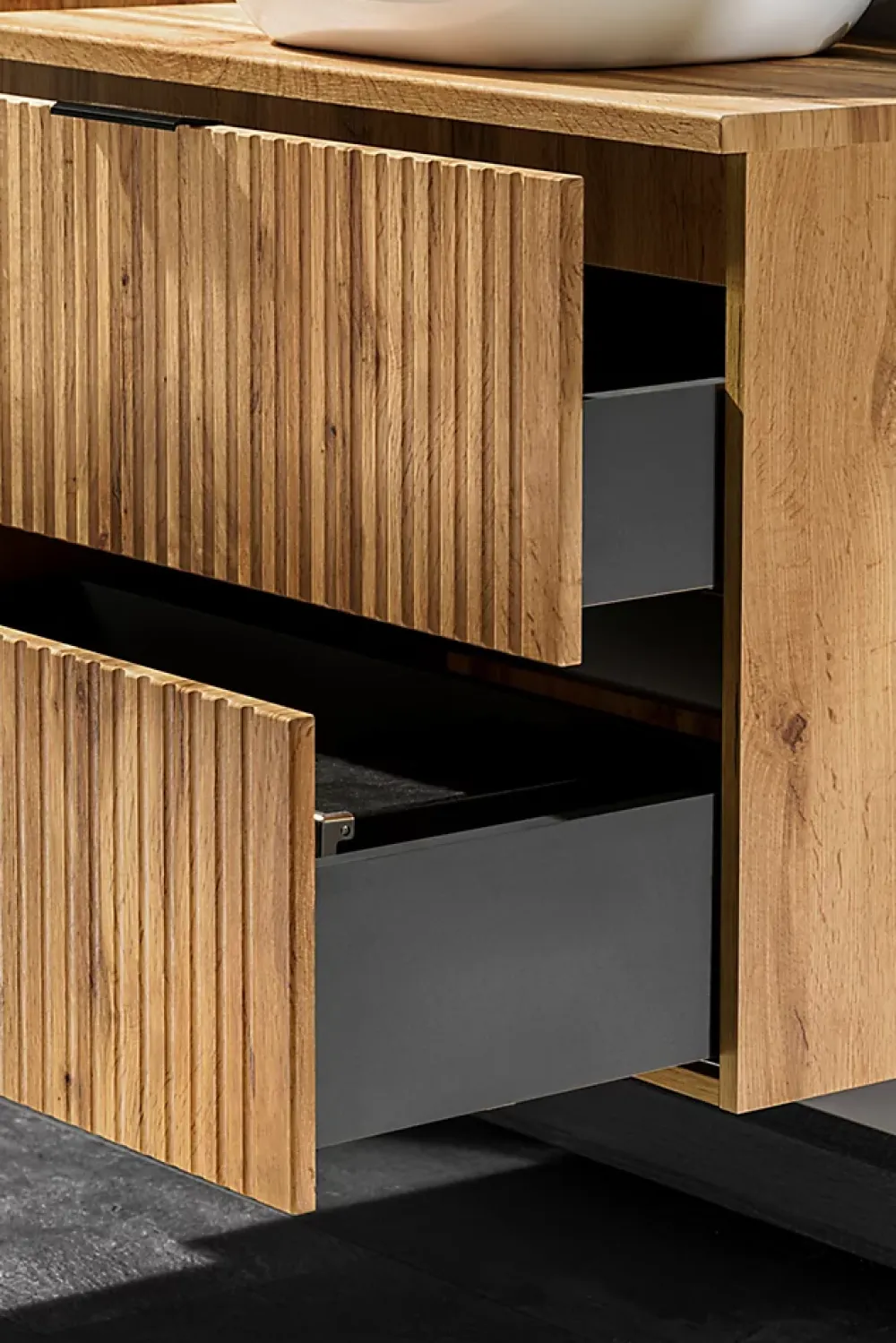 Furnidea Meuble de salle de bain suspendu sous lavabo ADEL CHÊNE 80 cm