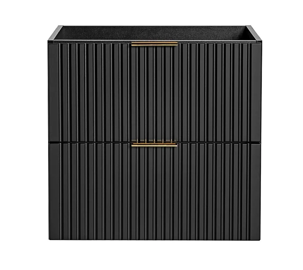 Meuble Sous Lavabo|Furnidea Meuble de salle de bain suspendu sous lavabo ADEL NOIR 60 cm