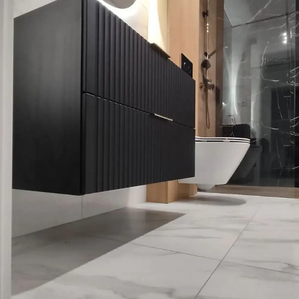Meuble Sous Lavabo|Furnidea Meuble de salle de bain suspendu sous lavabo ADEL NOIR 60 cm