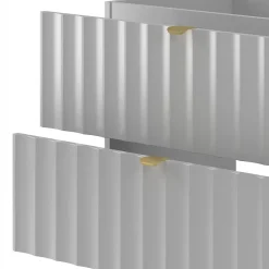 Meuble Sous Lavabo|Furnidea Meuble de salle de bain sous vasque suspendu ARCOS blanc 60 cm façades rainurées
