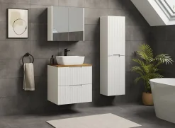 Furnidea Meuble de salle de bain suspendu sous vasque VENA blanc 60 cm