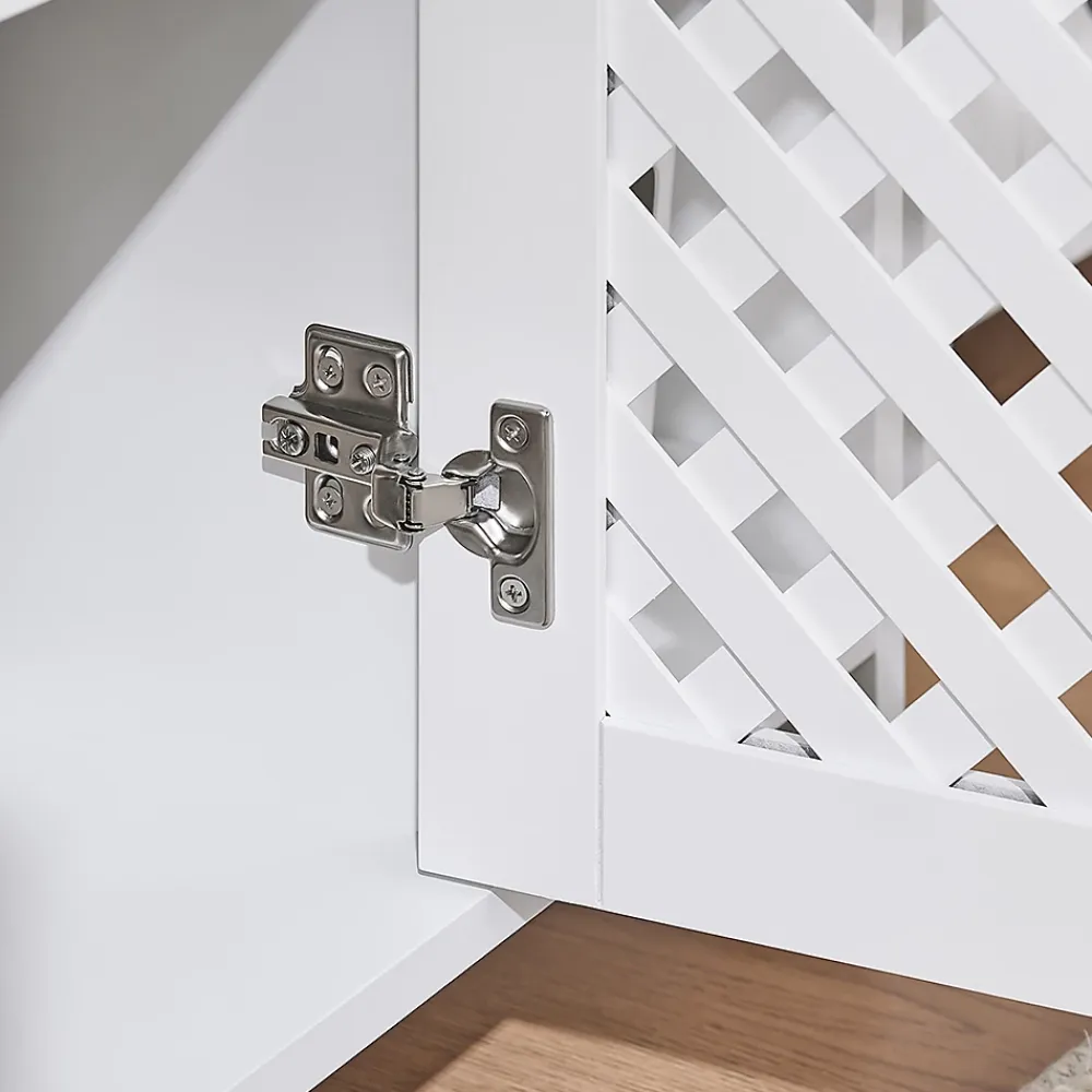 Sobuy Meuble de Salle de Bain sous Lavabo 2 Portes avec Niche et Étagère Réglable en MDF Blanc