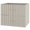 Meuble Sous Lavabo|Furnidea Meuble de salle de bain sous vasque suspendu AQUA cachemire 60 cm façades rainurées