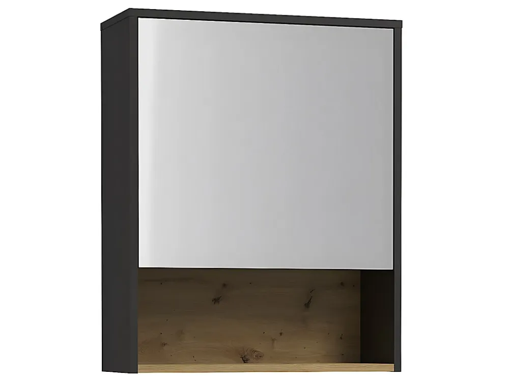 Ensemble Meuble De Salle De Bains|Vente-unique Meuble de salle de bain suspendu anthracite avec vasque à encastrer et armoire de toilette - 60 cm - YANGRA
