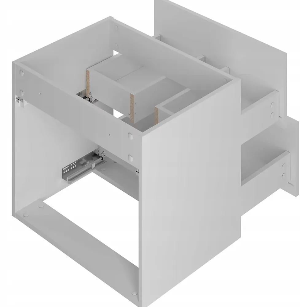Meuble Sous Lavabo|Furnidea Meuble de salle de bain sous vasque suspendu AQUA blanc 60 cm façades rainurées