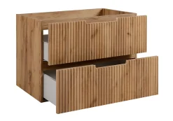 Furnidea Meuble de salle de bain suspendu sous vasque VENA chêne 80 cm