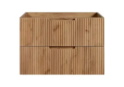 Furnidea Meuble de salle de bain suspendu sous vasque VENA chêne 80 cm