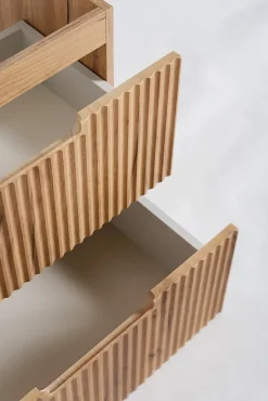 Furnidea Meuble de salle de bain suspendu sous vasque VENA chêne 80 cm