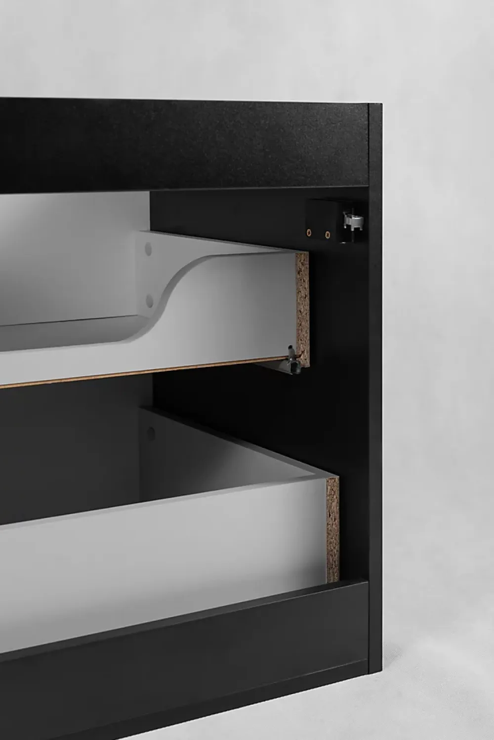 Meuble Sous Lavabo|Furnidea Meuble de salle de bain suspendu sous vasque VENA noir 80 cm