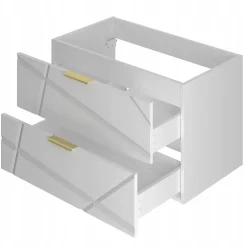 Meuble Sous Lavabo|Furnidea Meuble de salle de bain sous vasque suspendu RADOM 80 cm blanc mat