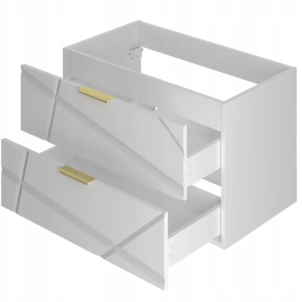 Meuble Sous Lavabo|Furnidea Meuble de salle de bain sous vasque suspendu RADOM 80 cm blanc mat