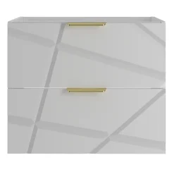 Furnidea Meuble de salle de bain sous vasque suspendu RADOM 60 cm blanc mat