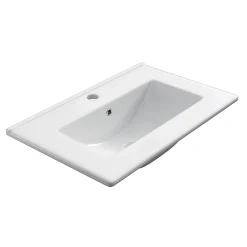 Cosyneo Meuble de salle de bain simple vasque - 3 tiroirs - PALMA et miroir Led VELDI - ciment (gris) - 60cm