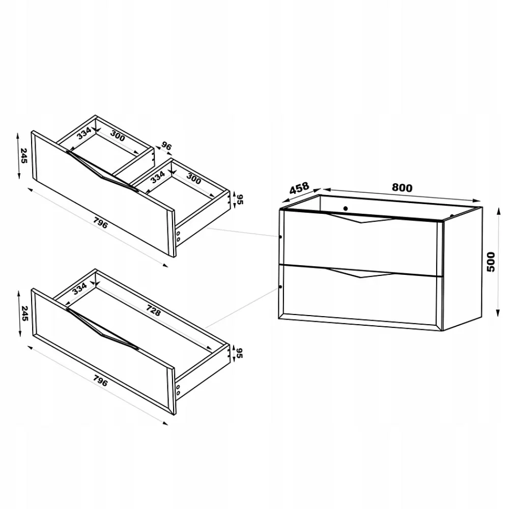 Meuble Sous Lavabo|Furnidea Meuble de salle de bain sous vasque suspendu DELCA cachemire 80 cm