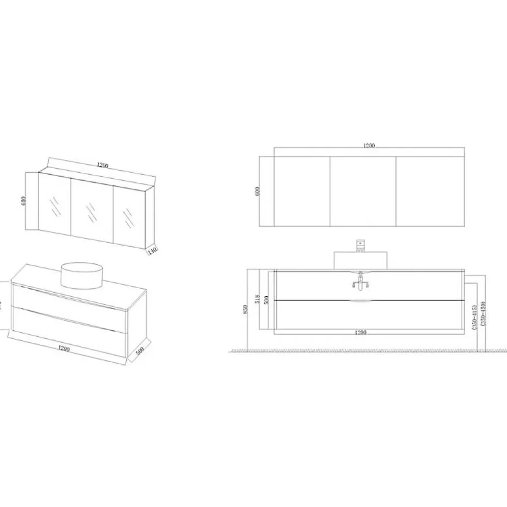 Ensemble Meuble De Salle De Bains|Distribain Meuble de salle de bain Terranova 1200 Scandinave