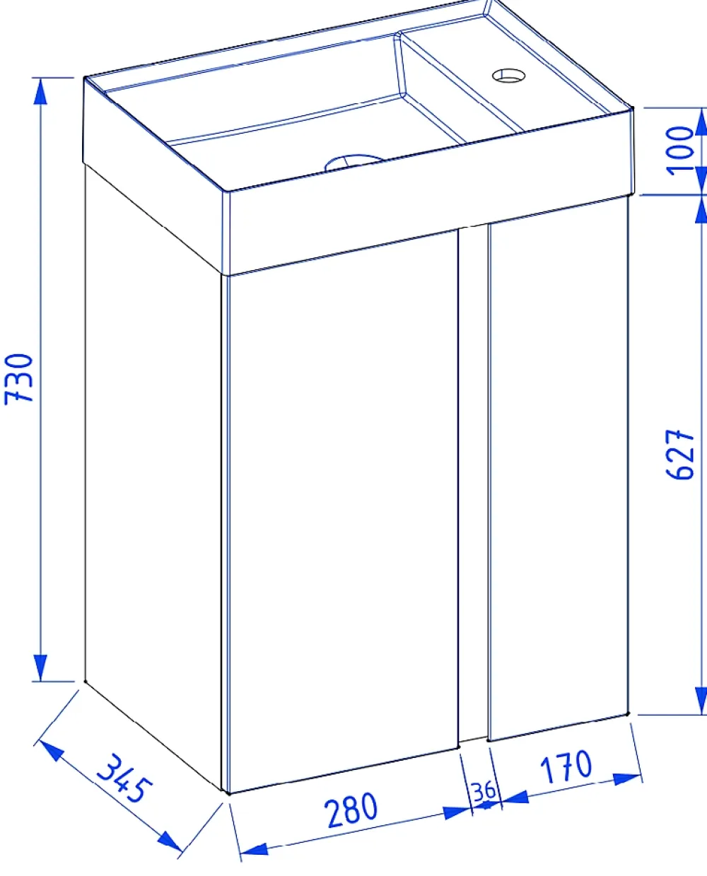 Autres Meuble de salle de bain UNIQ 49 x 34,5 x 63 cm en plusieurs couleurs - Vert