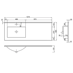 Kiamami Valentina Meuble De Salle De Bains Suspendu 120Cm Avec Tiroirs Gris Frêne, Lavabo Asymétrique Et Miroir - New York