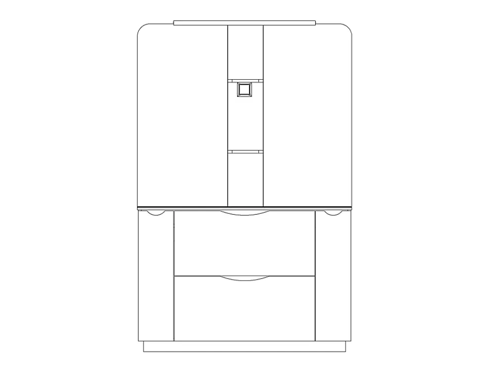 Ondee Meuble de salle de bains à poser H.185 x l.120 cm, décor bois, Palermo