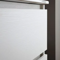 Kiamami Valentina Meuble De Salle De Bains Suspendu 80Cm Blanc Avec Lavabo En Céramique Et Miroir - Bilbao