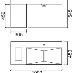 Sanindusa Meuble de salle de bains couleur chêne pour lavabo Flux (vasque et mitigeur non inclus)