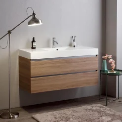 Ensemble Meuble De Salle De Bains|Kiamami Valentina Meuble De Salle De Bains Suspendu 120Cm Tiroirs Et Lavabo 1 Cuve Sans Miroir - Valentina