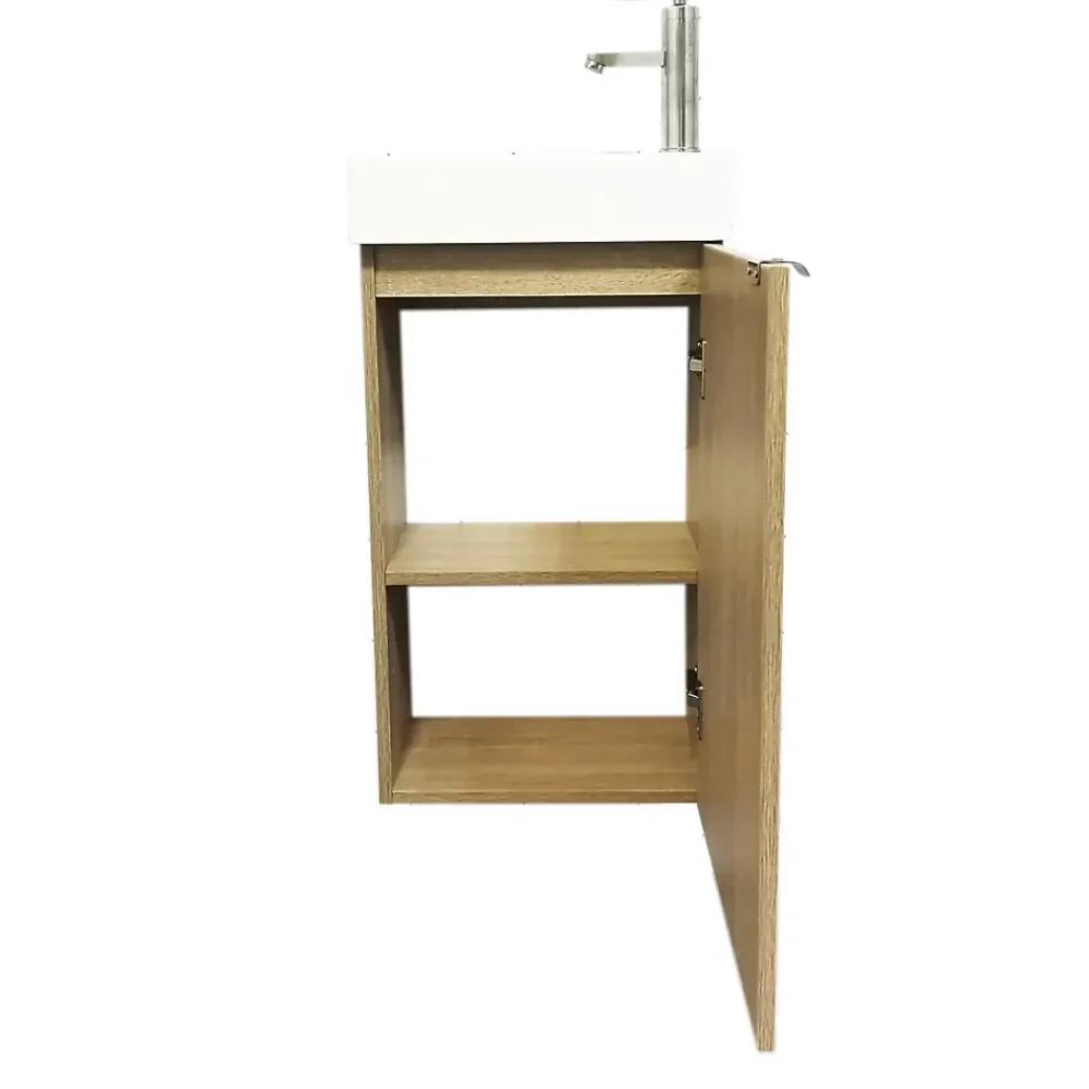 Lave-Mains|Top Bath Meuble de Salle de Bains avec vasque/lavabo Lave main à suspendre Ana 40 chêne