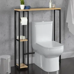 Meuble Wc|Meuble De Salle De Bains Faible Profondeur|IDMarket Meuble dessus WC avec placard DETROIT design industriel