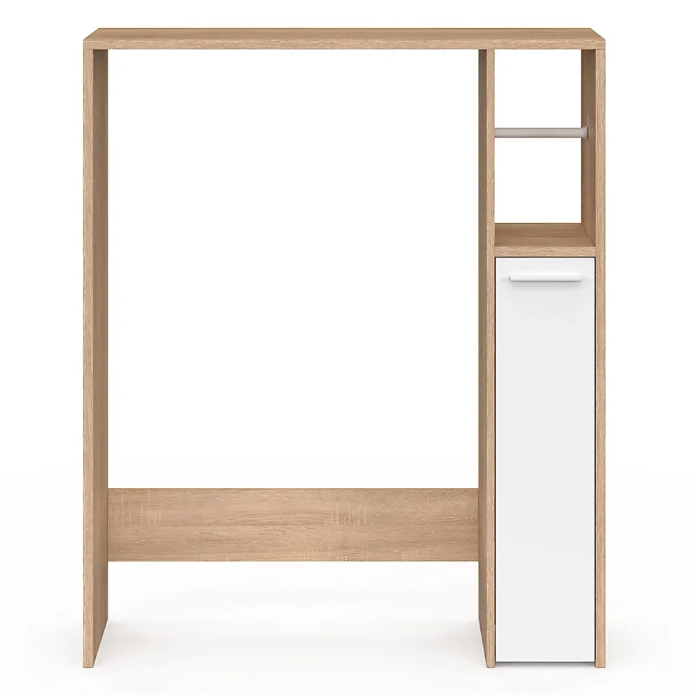 Meuble Wc|IDMarket Meuble dessus WC WALLIS avec placard façon hêtre et blanc