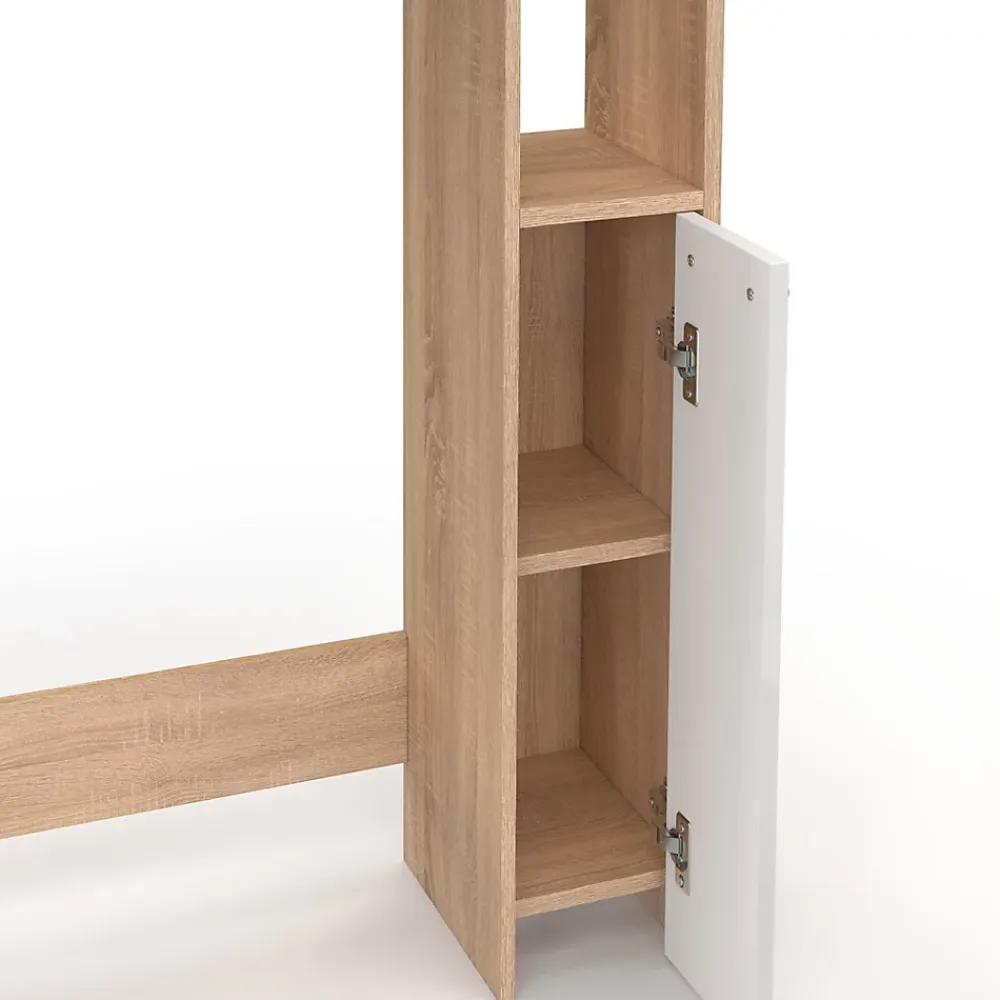 Meuble Wc|IDMarket Meuble dessus WC WALLIS avec placard façon hêtre et blanc