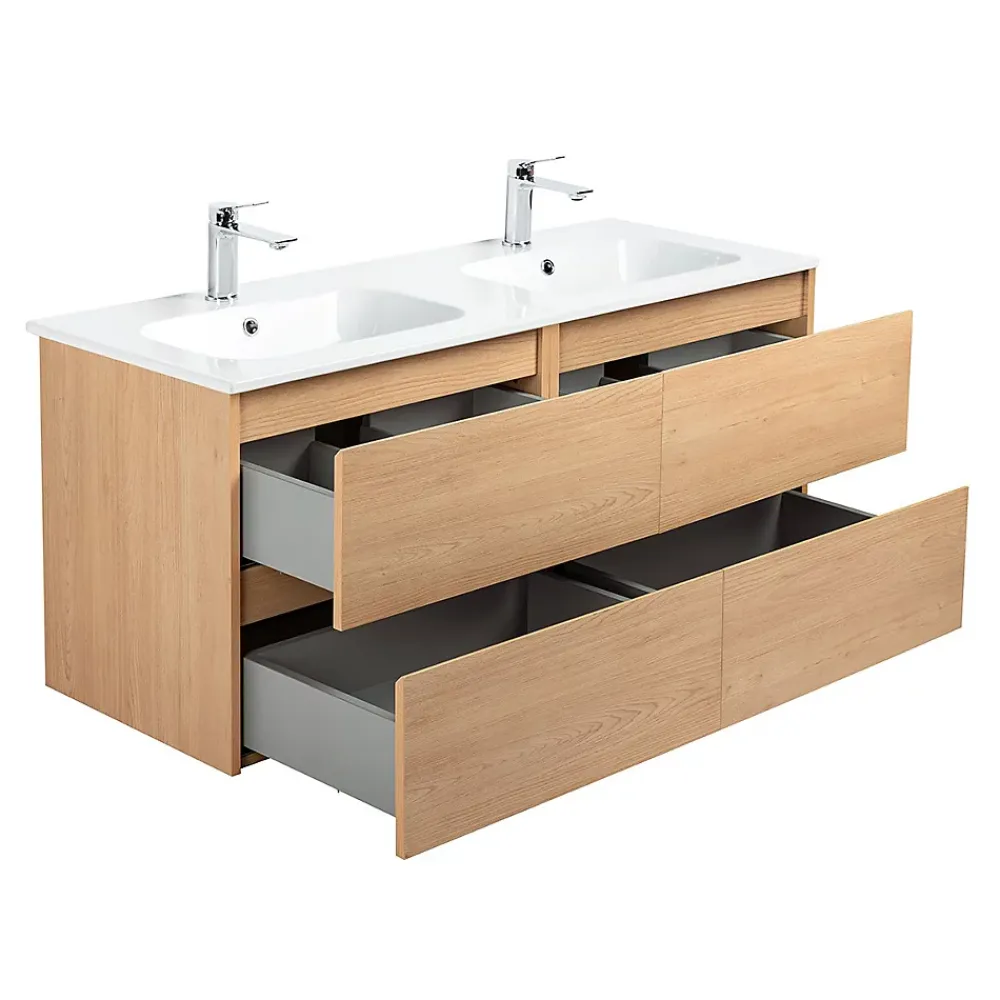 Meuble Sous-Vasque|Bain-Bain Meuble double Prémonté sous vasque Bois 120Cm SAYA -