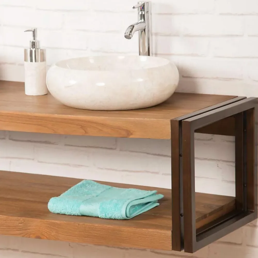Wanda Collection Meuble double suspendu Elégance teck métal 145 cm