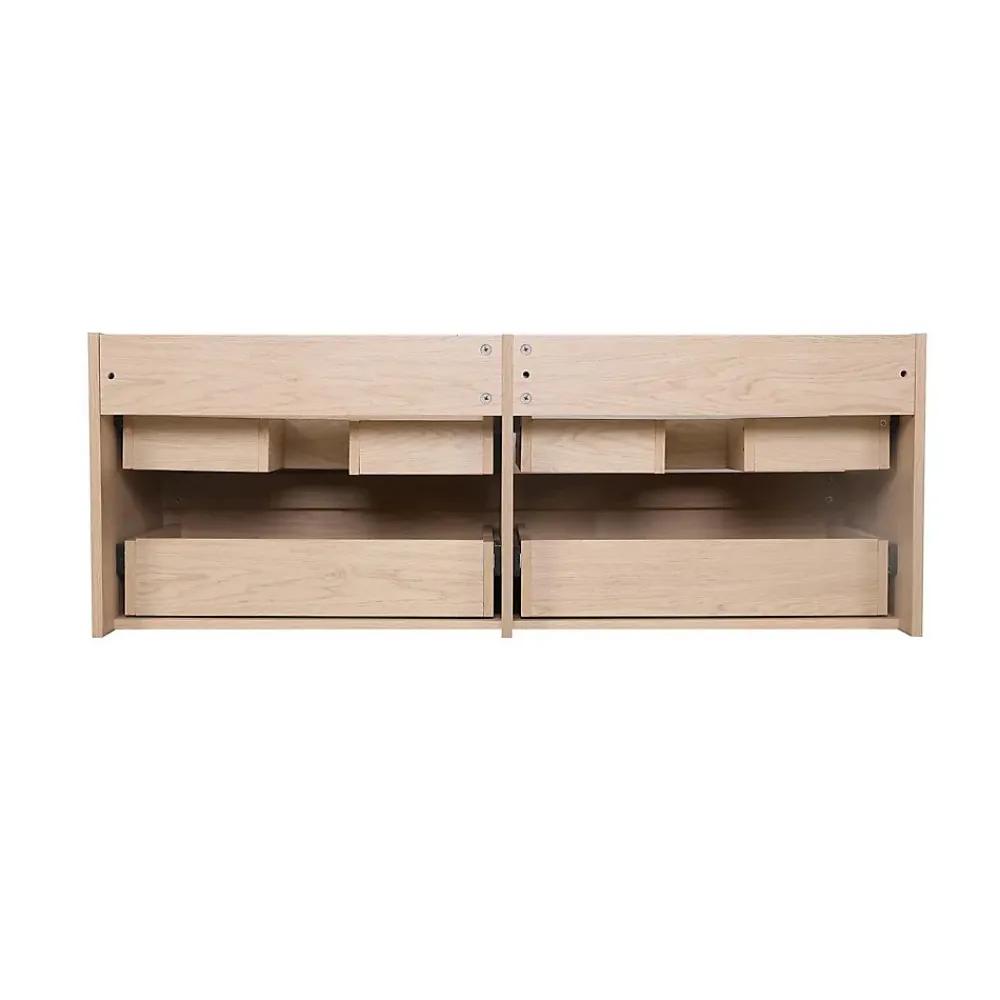 Ensemble Meuble De Salle De Bains|Mob-In Meuble double vasque 120cm avec plan céramique SORRENTO Décor chêne + colonne
