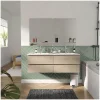 Mob-In Meuble double vasque 120cm avec plan céramique SORRENTO Décor chêne + miroir