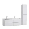 Mob-In Meuble double vasque 120cm SORRENTO Blanc + colonne