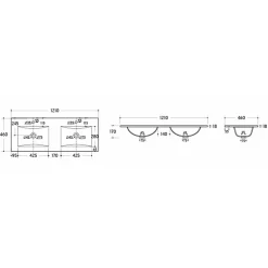 Sanitaire Meuble double vasque JUPITER 3.0 Blanc Brillant 120cm - Sans miroir