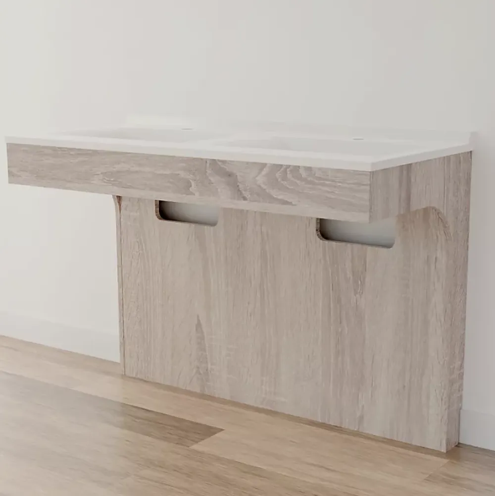 Cuisibane Meuble double vasque PMR ALTEA 120 cm - Cambrian oak