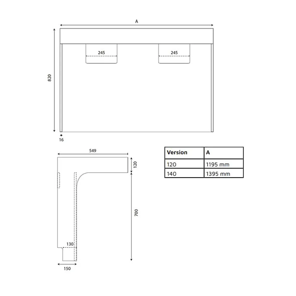 Cuisibane Meuble double vasque PMR ALTEA 120 cm - Cambrian oak