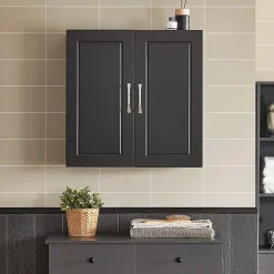 Sobuy Meuble Haut Armoire de Toilettes Salle de Bain Suspendue, 2 Portes, FRG231-SCH,