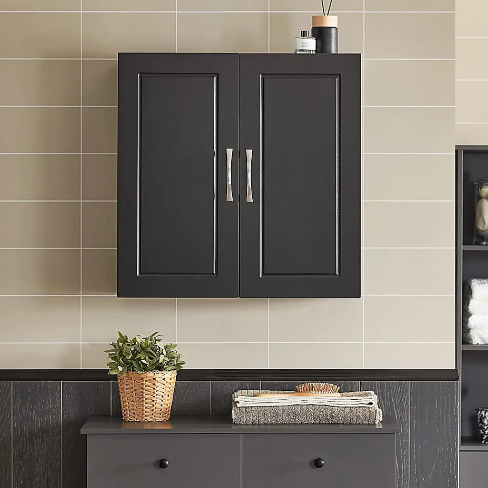 Sobuy Meuble Haut Armoire de Toilettes Salle de Bain Suspendue, 2 Portes, FRG231-SCH,