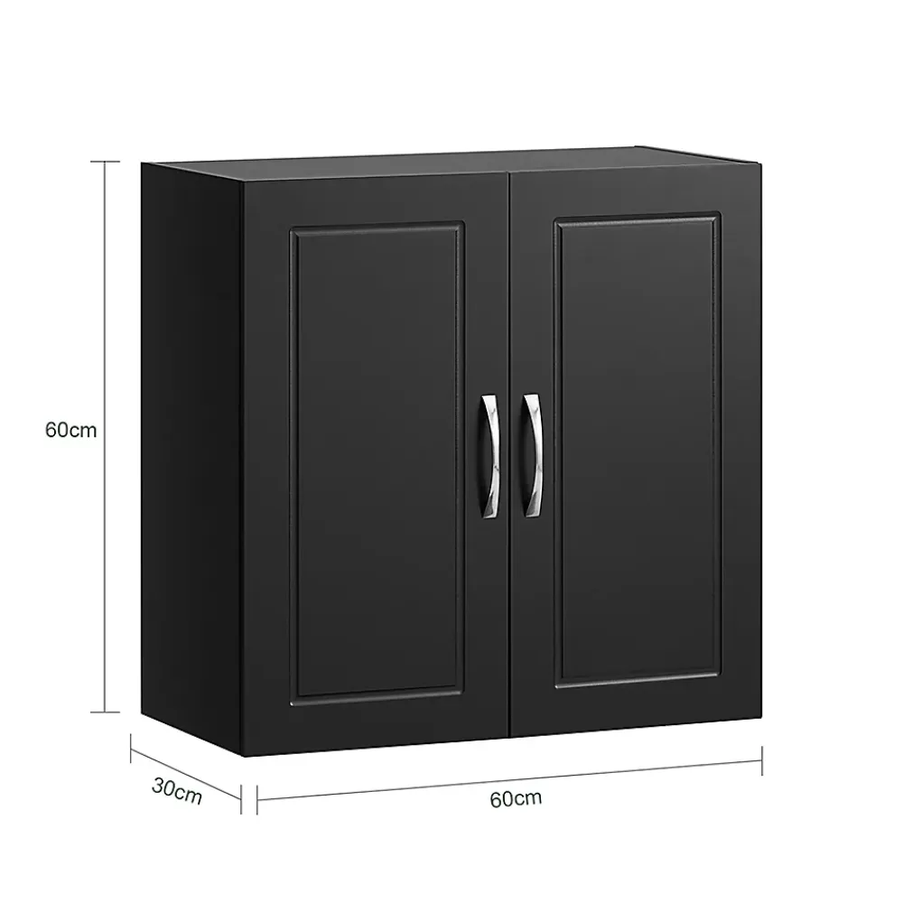 Sobuy Meuble Haut Armoire de Toilettes Salle de Bain Suspendue, 2 Portes, FRG231-SCH,