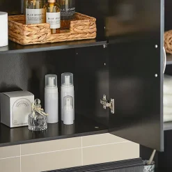 Sobuy Meuble Haut Armoire de Toilettes Salle de Bain Suspendue, 2 Portes, FRG231-SCH,