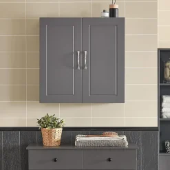 Sobuy Meuble Haut Armoire de Toilettes Salle de Bain Suspendue, 2 Portes, FRG231-DG,