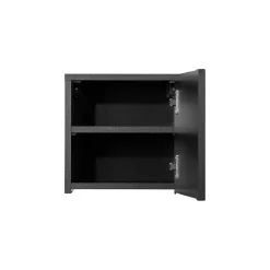 Meublorama Meuble haut de salle de bain VANO 1 porte Noir mat L30 x P18 x H30 cm Meuble suspendu