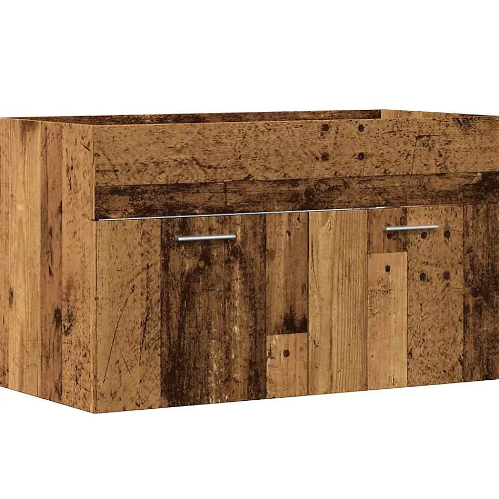 Vidaxl Meuble lavabo de salle de bain vieux bois bois d'ingénierie