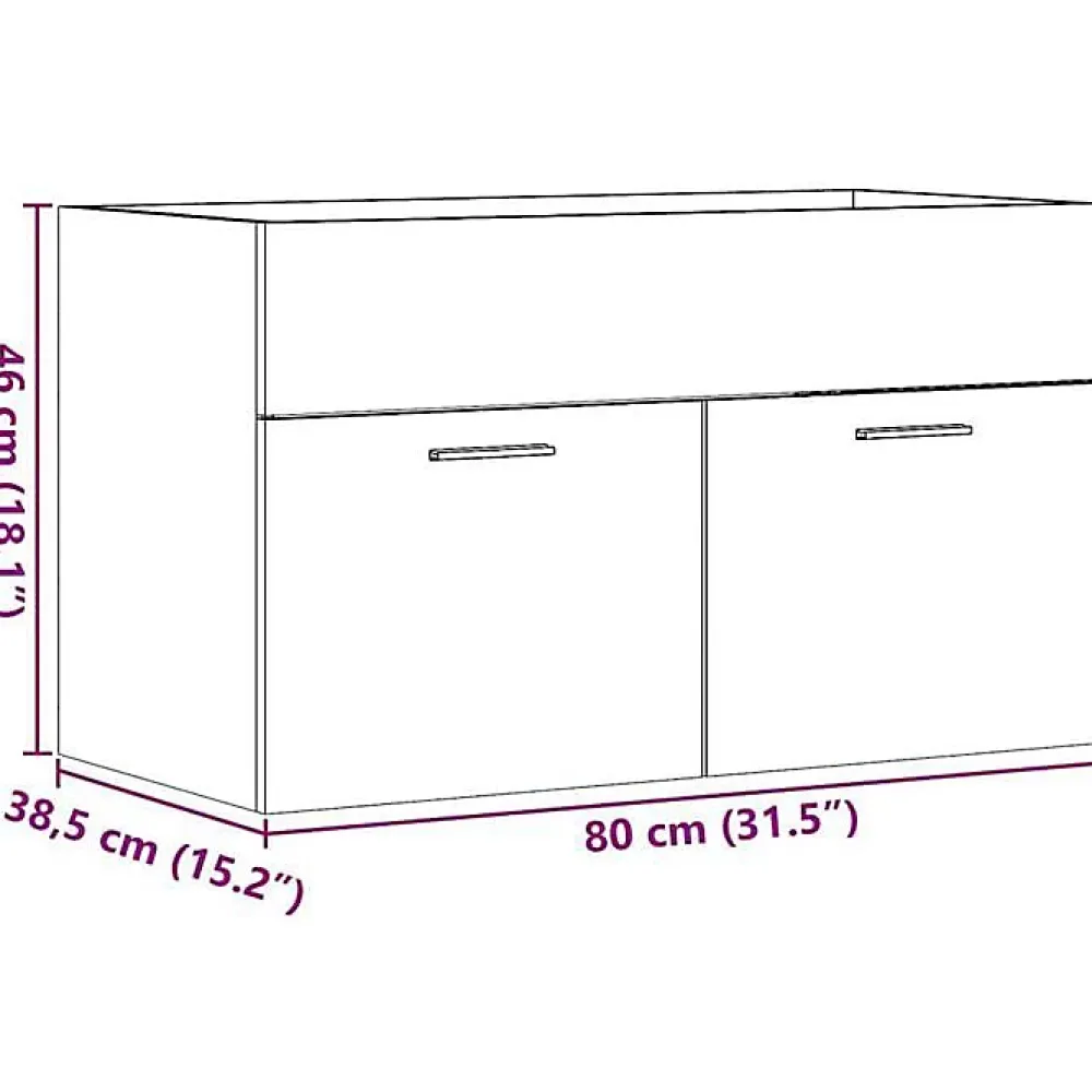 Vidaxl Meuble lavabo de salle de bain vieux bois bois d'ingénierie
