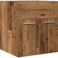Meuble Wc|Vidaxl Meuble lavabo de salle de bain vieux bois bois d'ingénierie