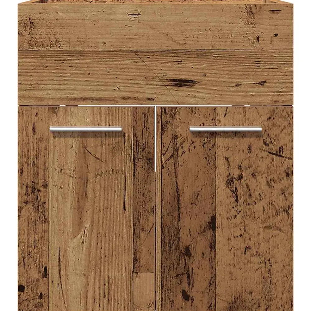 Meuble Wc|Vidaxl Meuble lavabo de salle de bain vieux bois bois d'ingénierie