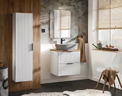 Furnidea Meuble lave main à suspendre ADEL BLANC 40 cm